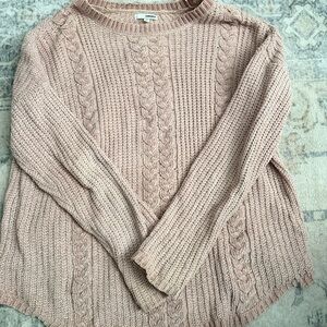 Sonoma Women's Cable Knit Sweater - Light Pink